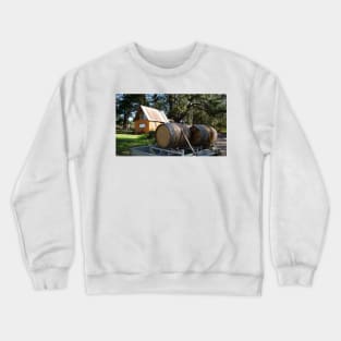 Wine Barrels at Magpie Springs Adelaide Hills Wine Region - Fleurieu Peninsula - by South Australian artist Avril Thomas Crewneck Sweatshirt